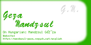 geza mandzsul business card